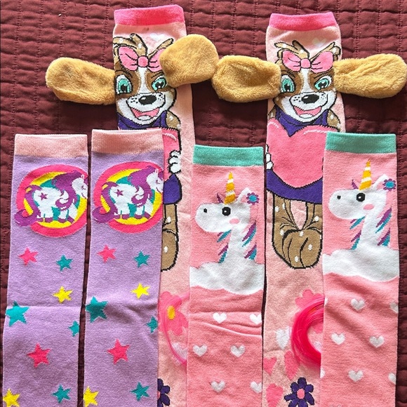 Disney Pink and Blue Character Socks with 3D Ears! Unicorn! 🦄 - Picture 6 of 8